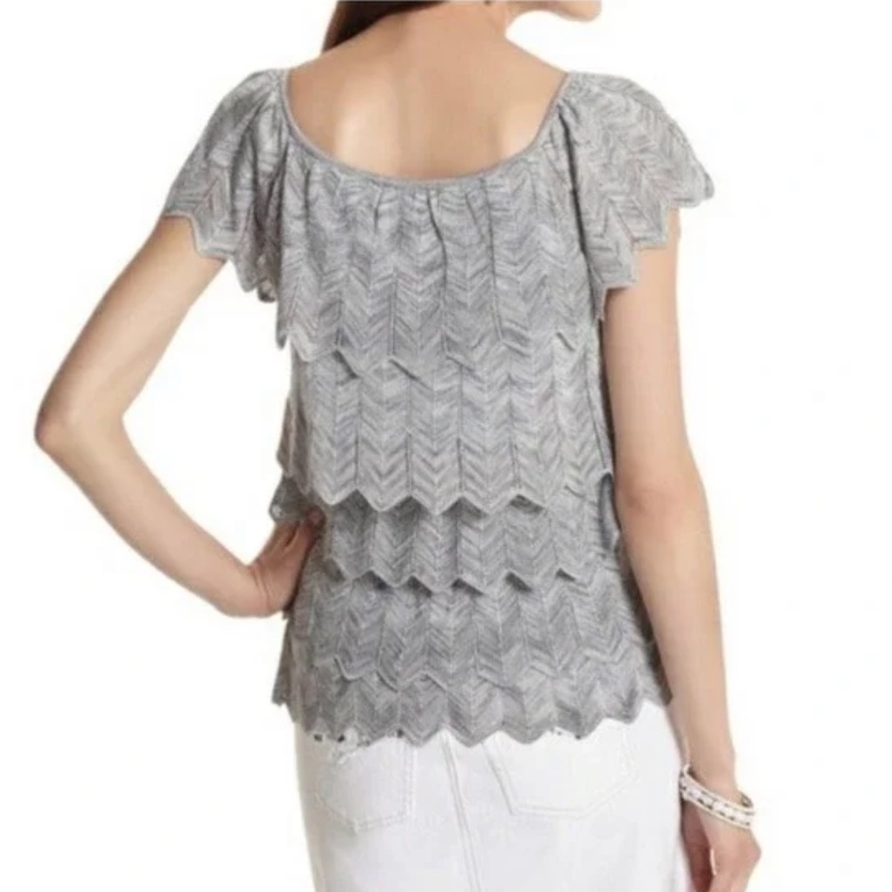 White House Black Market Layered Gold Tunic Top. - Picture 6 of 7